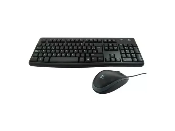 COMBO TECLADO MOUSE MK120 Logitech Español Alámbrico USB Compatible Win Antiderrames Letras No Se Borran Garantía 3Años-NEGRO